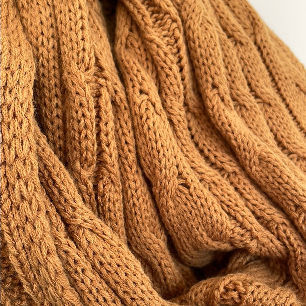 Cozy Cable Knit Scarf in Mustard Yellow
